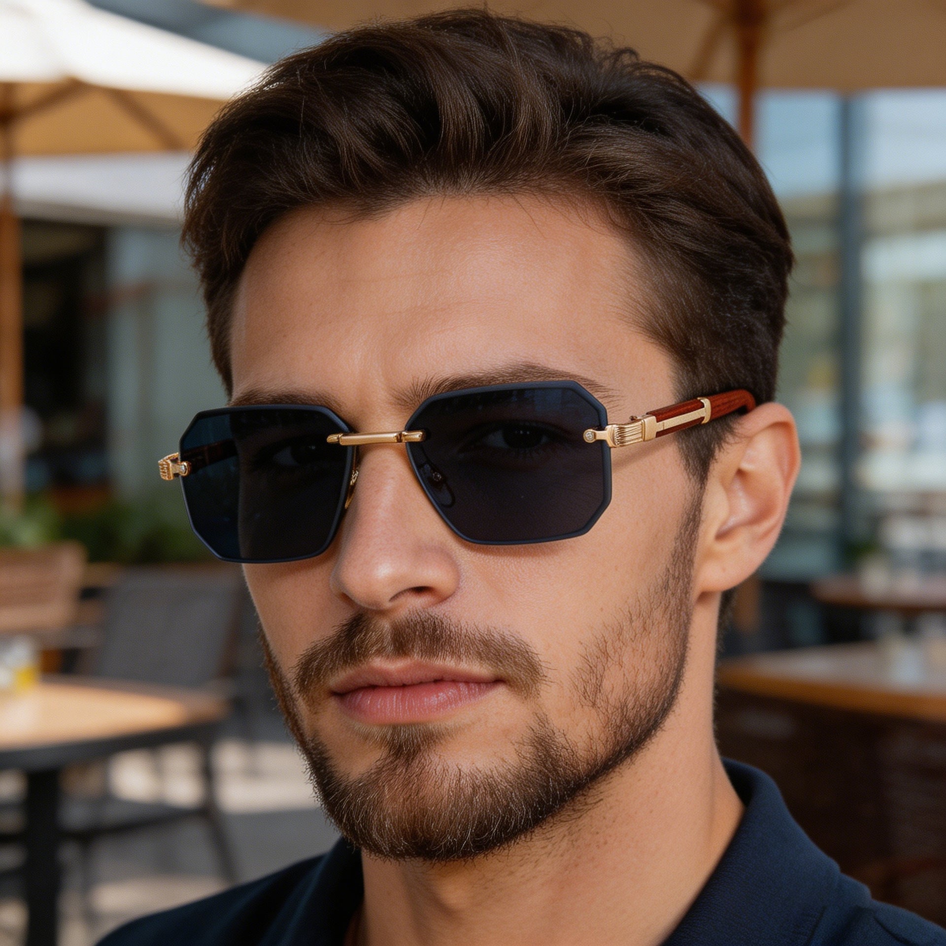 Lunettes de soleil sans cadre pour hommes
