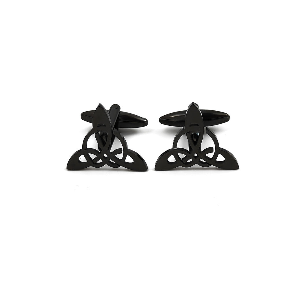 Triangle géométrique Triangle symmétrique Mensual Hollow Cufflinks