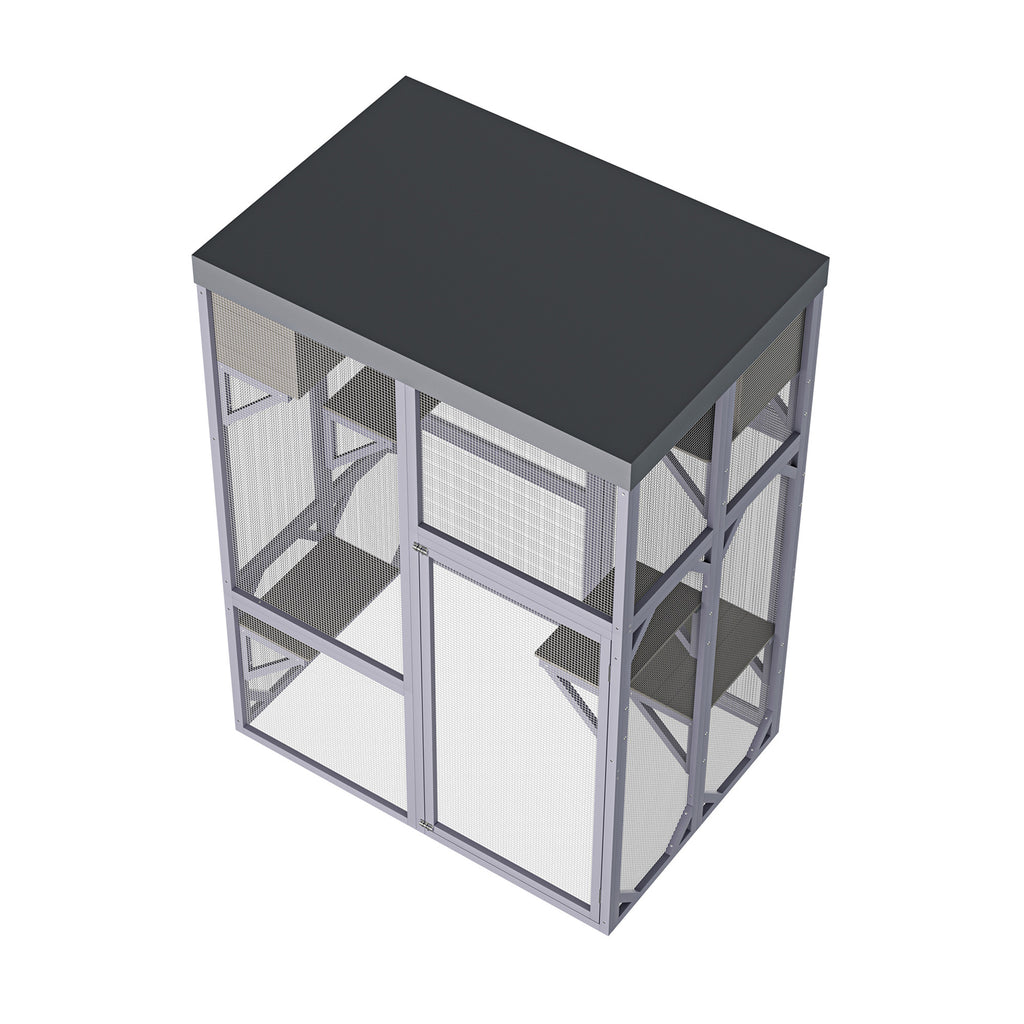 Catio extérieur en bois Boîtier multifonctionnel pour chats
