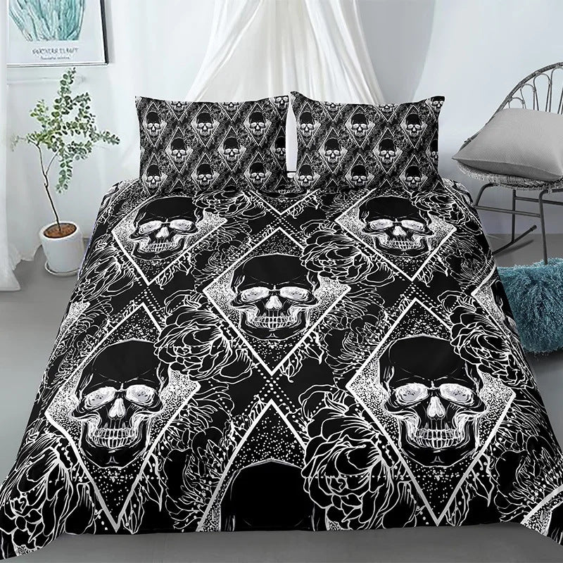 Crâne d'Halloween Imprimé Couverture matelassée Costume gothique