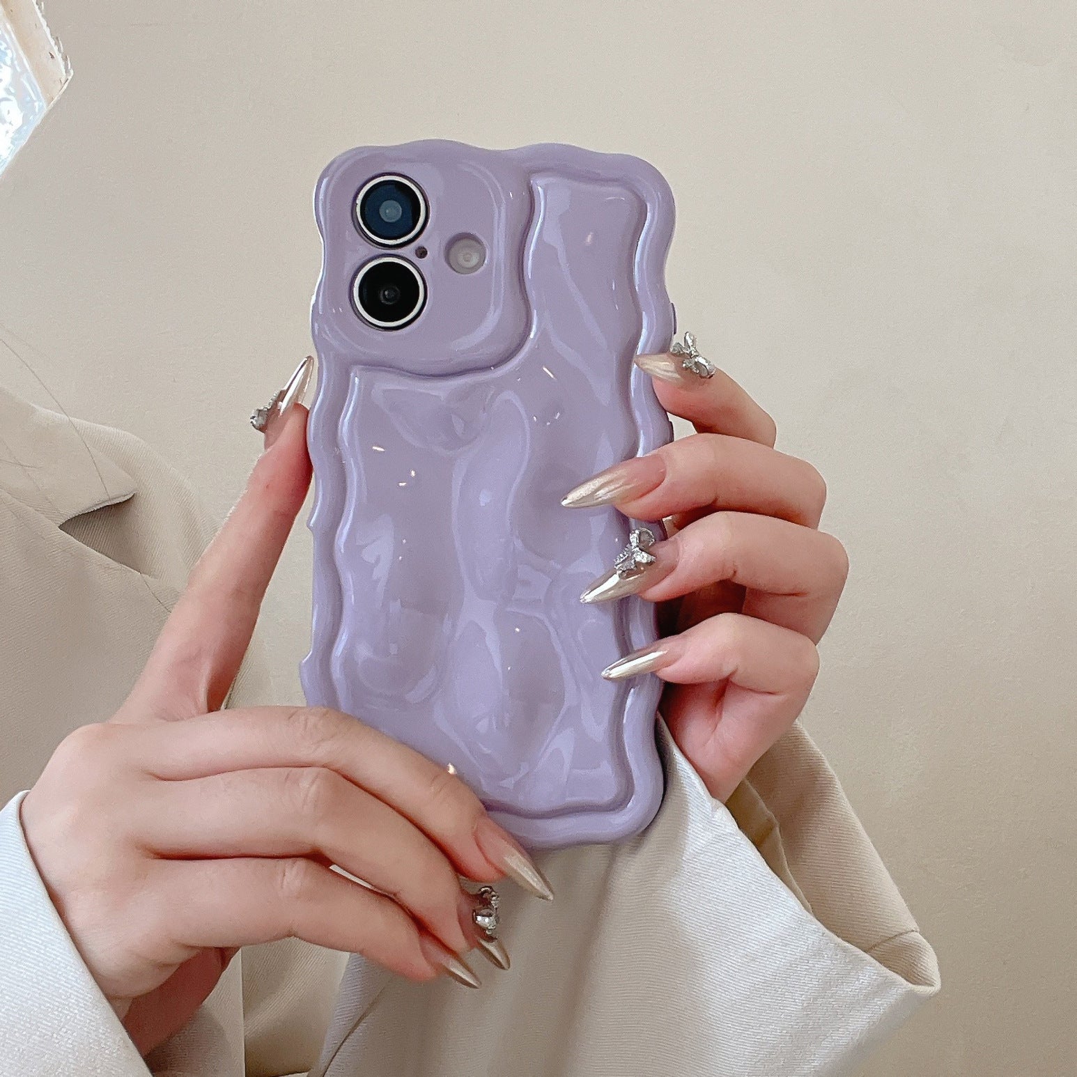 Ins Niche Water Ripple pour 17pro Max Phone Case