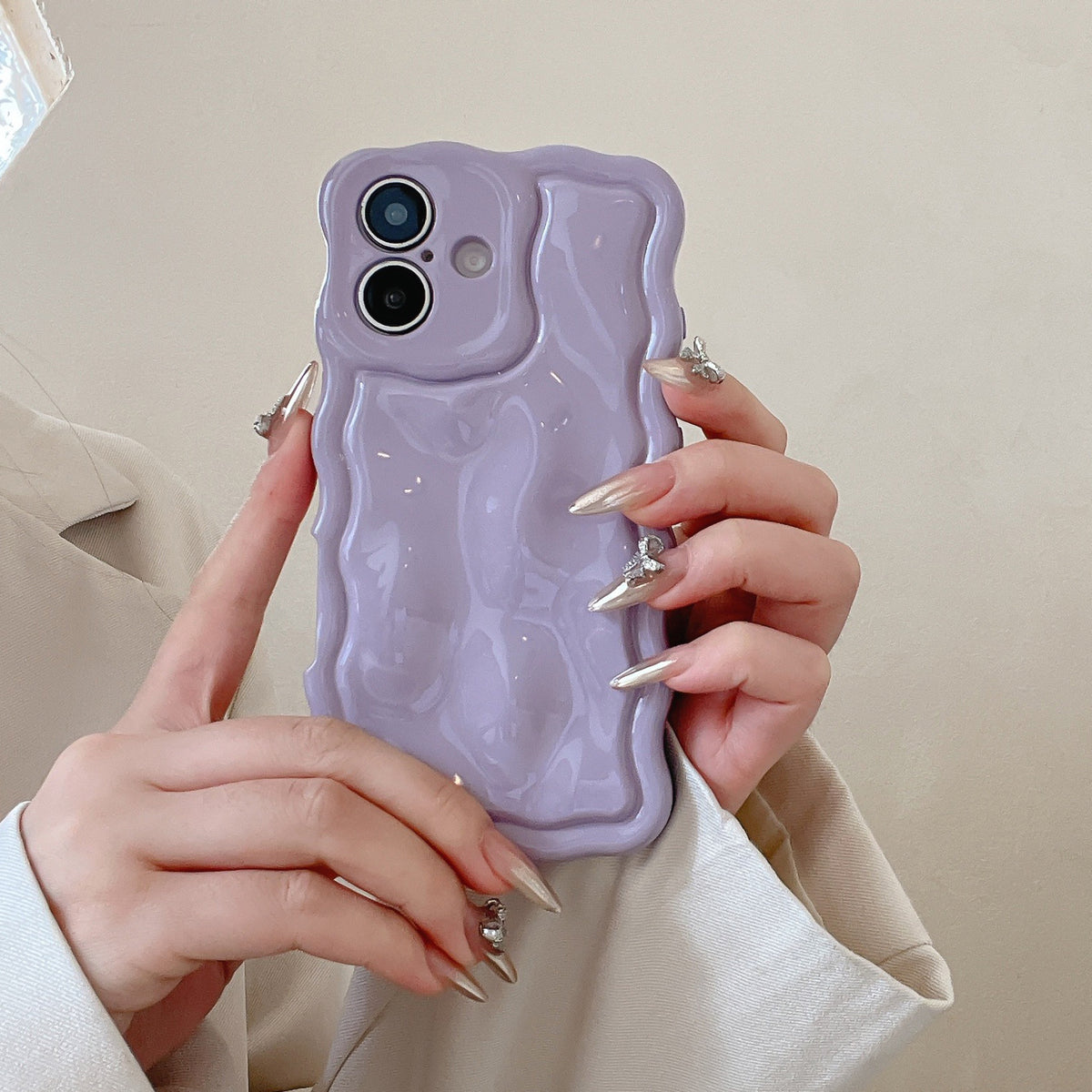 Ins Niche Water Ripple pour 17pro Max Phone Case