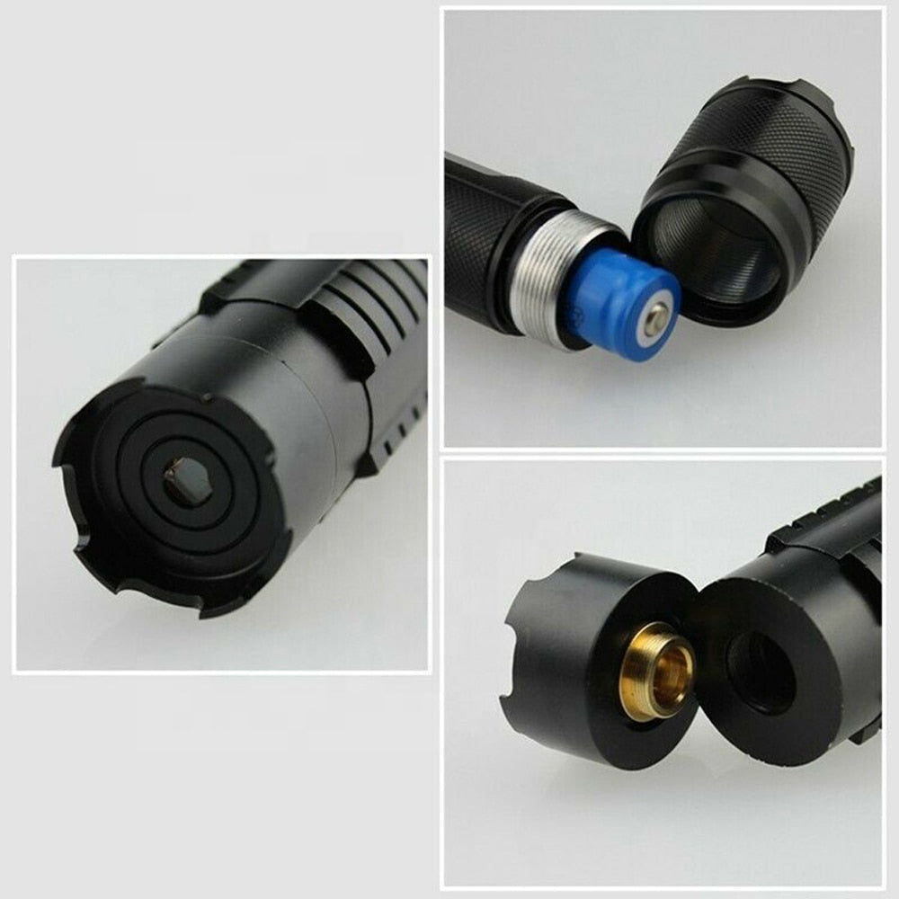 Lampe de poche haute puissance laser bleu puissant lampe de poche Burn Match Burn Cigars légers bougie 450