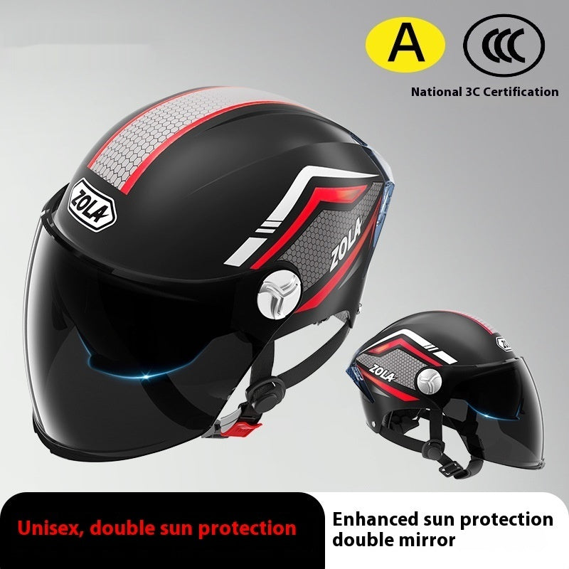 Moto de batterie pour hommes et femmes Quatre saisons Universal Sun Protection Half Helmet