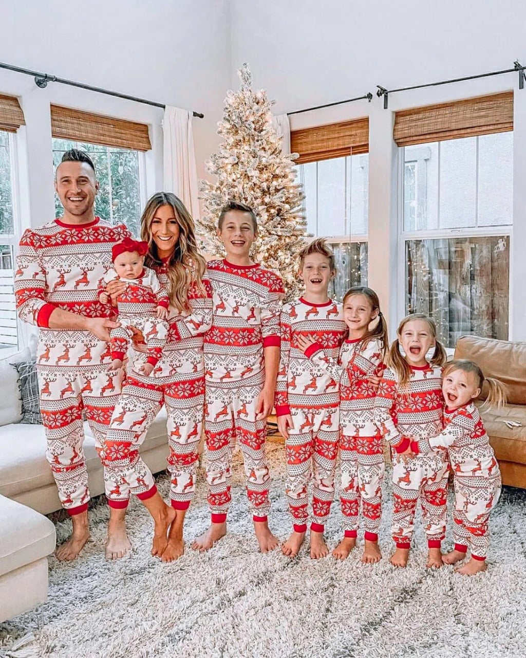 Coton Blend European and American Parent-child Clothing Maison Porter Noël Pajamas Automne