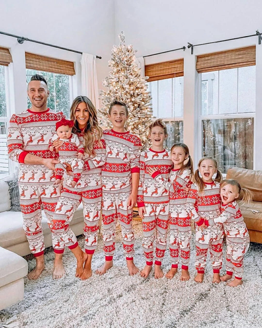 Coton Blend European and American Parent-child Clothing Maison Porter Noël Pajamas Automne
