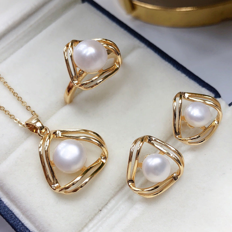Costume simple et exquis de collier de perles d'eau douce