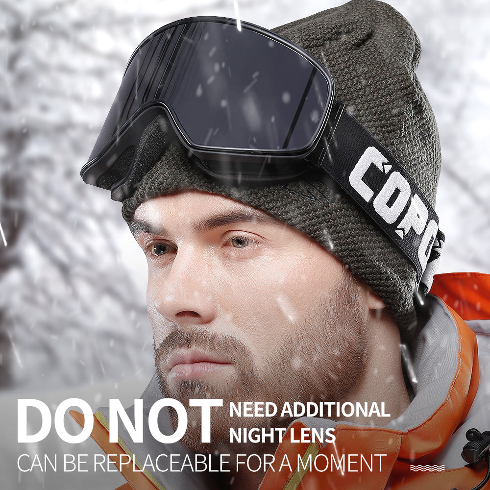 Lunettes de ski de vision nocturne de myopie aimant