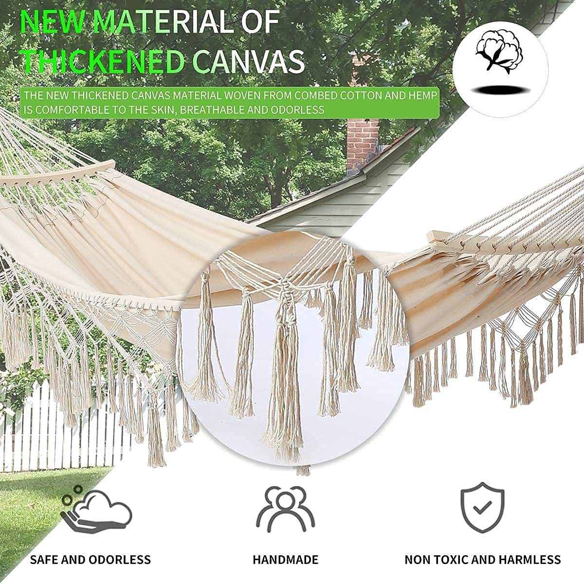 En plein air Bohème-Style Guesthouse Double Tassel Hammock