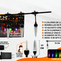 Led cinq couleurs haute luminosité en plastique décoratif chaîne de lumière 10 supports de lampe avec des ampoules
