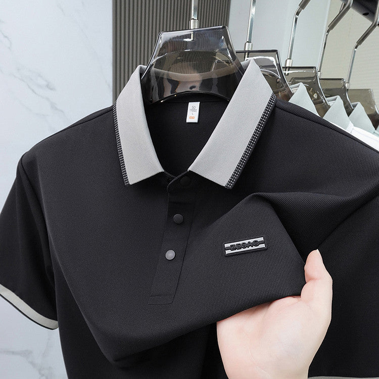 T-shirt à manches courtes pour hommes en soie de glace sans couture