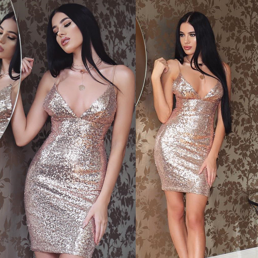 Robe à paillettes en bracelet