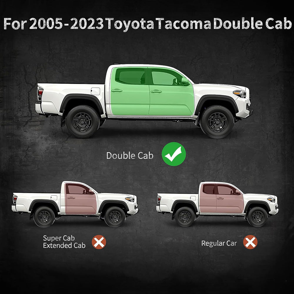 Planches de course pour 2005-2023 Toyota Tacoma 4 portes Double Cab Side Steps Barres