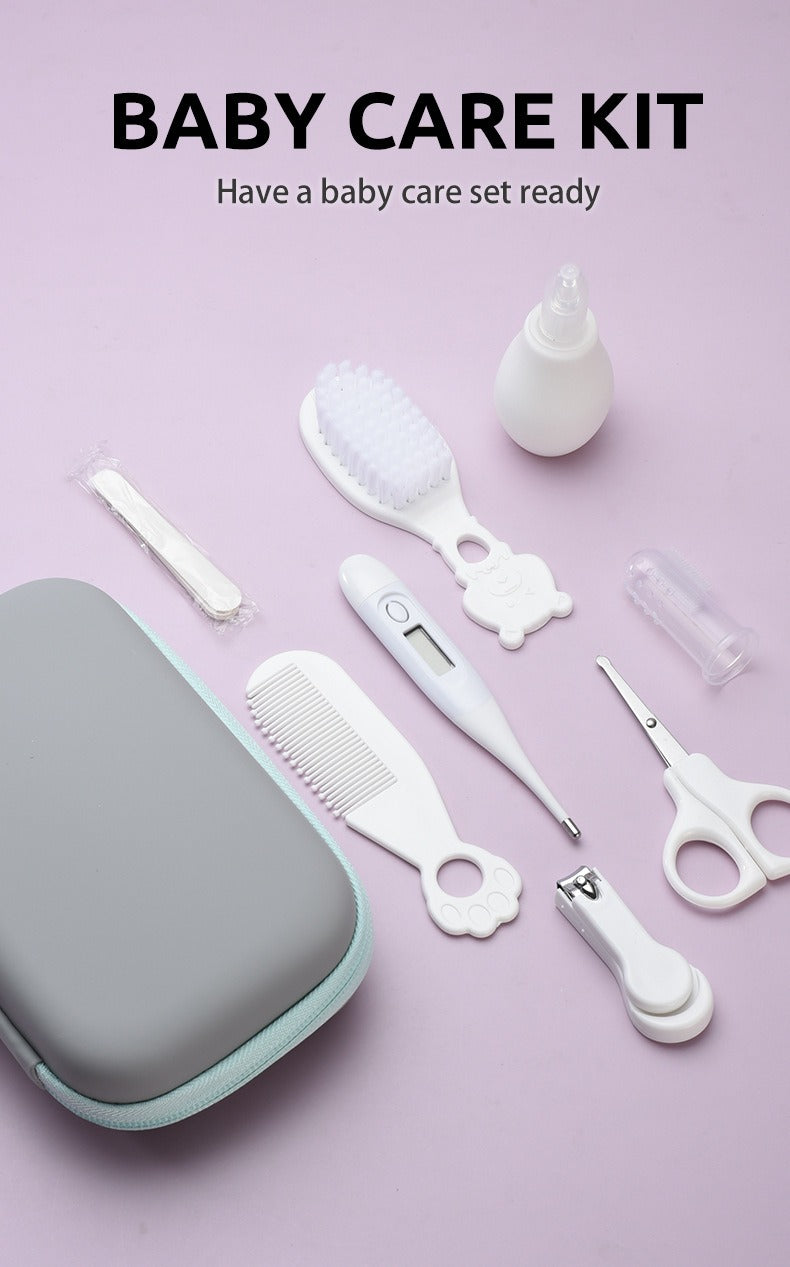 Kit de soins Bébé Peigne Aspirateur Nasal Set Thermomètre Care Pack 8 pièces