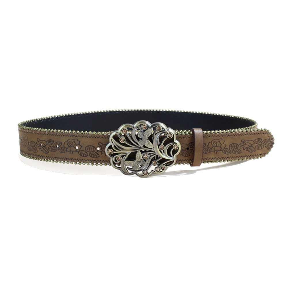 Mode décontractée Ceinture en cuir jeune avec un style snap Buckle Punk