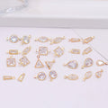 Pendentif de lunette zircon géométrique - Couleur plaqué or charme de rétention pour bricolage