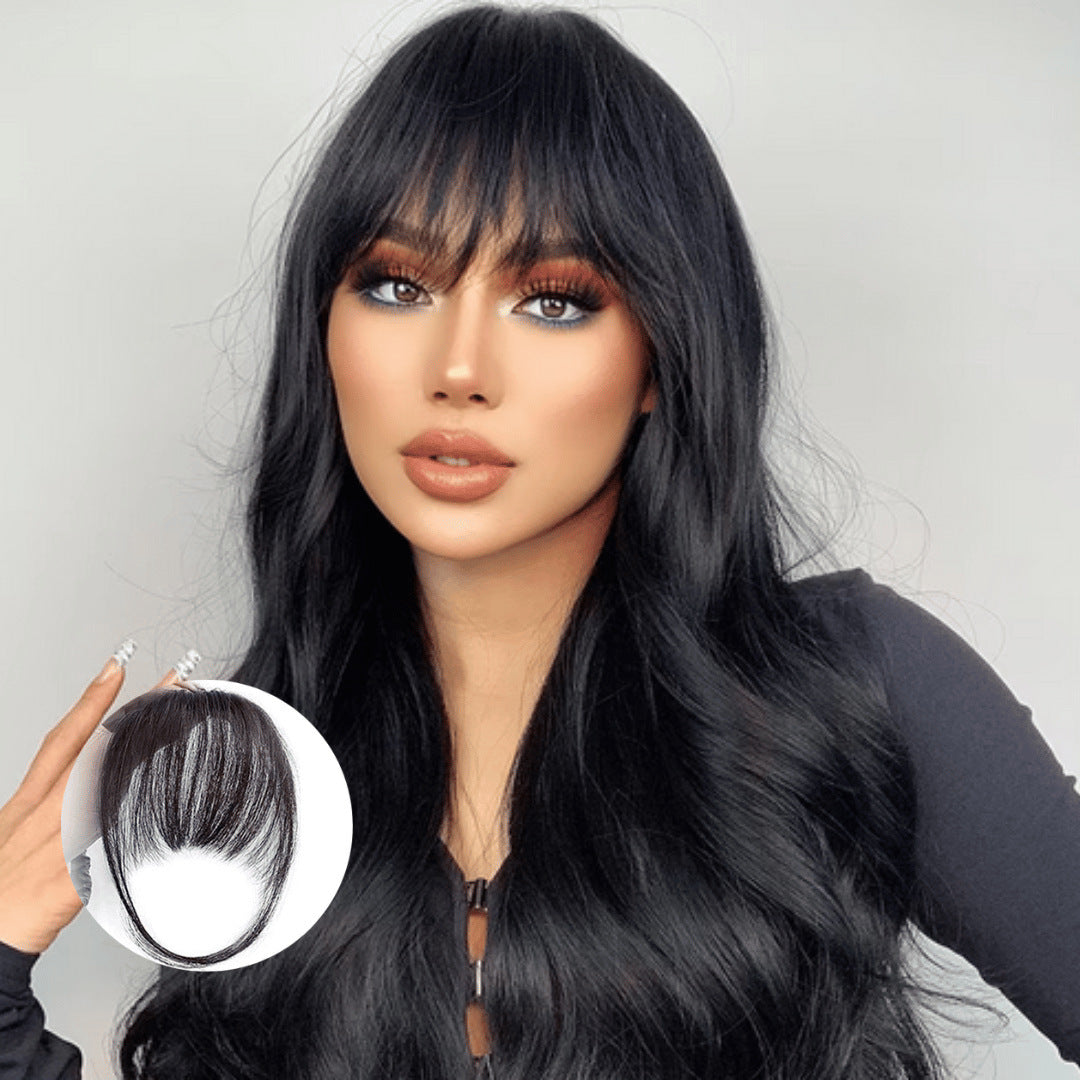 Air Bangs artificiels cheveux humains Bangs pièce de cheveux Mini Bangs légers