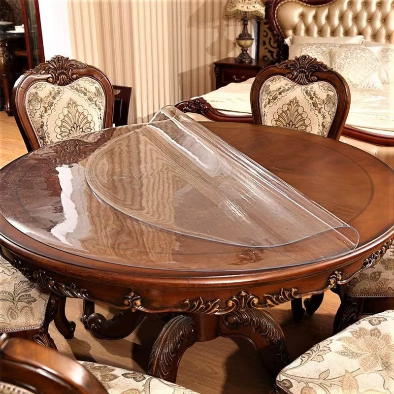 Couverture ronde en PVC 1,5mm Protecteur de table ronde résistant à la chaleur pour Roun