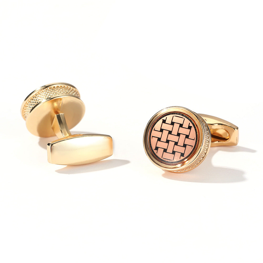 Men's Cufflinks Mode Jaune Pattern Rond