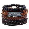 Croyez le bracelet en cuir pour hommes