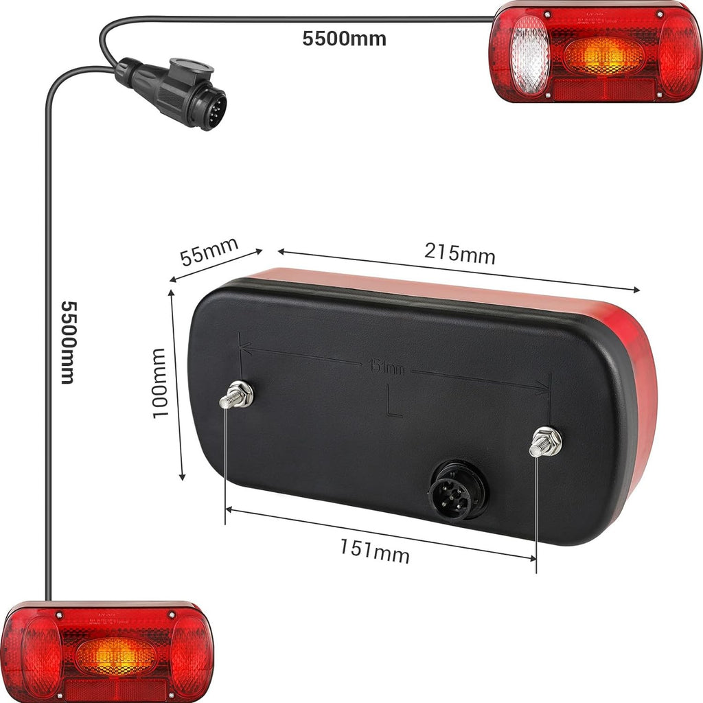 Remorque Tail Lights Kit camion indicateur de lampe arrière Kit de câblage 13 broche 12V