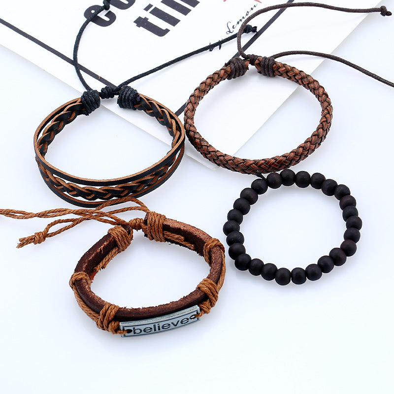 Croyez le bracelet en cuir pour hommes