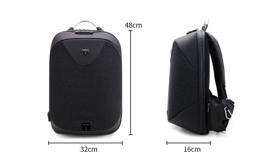Sac à bandoulière double homme multi fonction antivol 15,6 pouces ordinateur packag