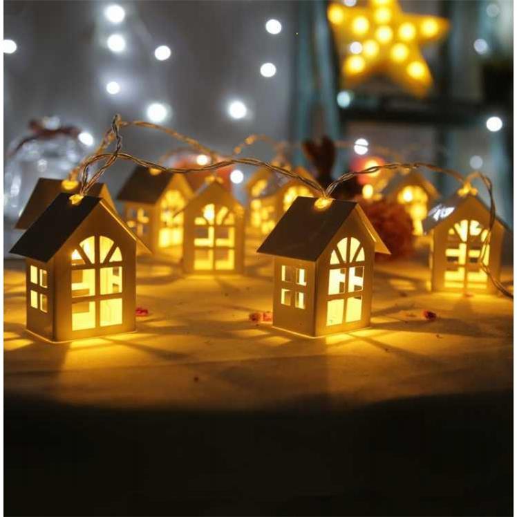 2M 10pcs LED sapin de Noël Maison Style Fairy Light Led Chaîne mariage natal Garland Année