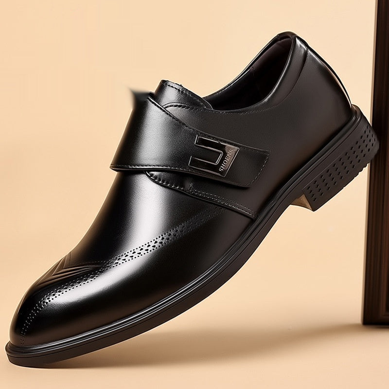 Chaussures en cuir pour hommes fabriquées à partir de cow-hide à grain complet avec un orteil en forme de pipe