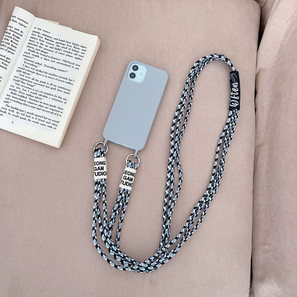 Boîtier de téléphone en silicone liquide à longue bande diagonale