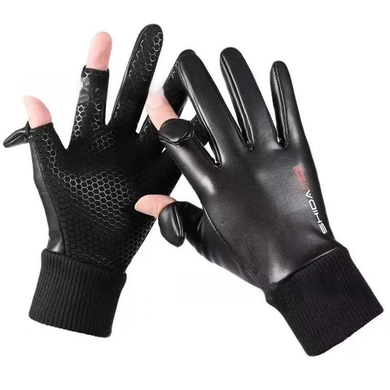 Gants en cuir imperméables et antidérapants pour hommes