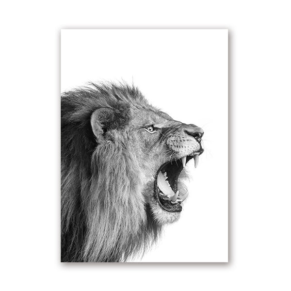 Noir et blanc animal abstrait Aquarelle Peinture Affiche murale Décoration Peinture