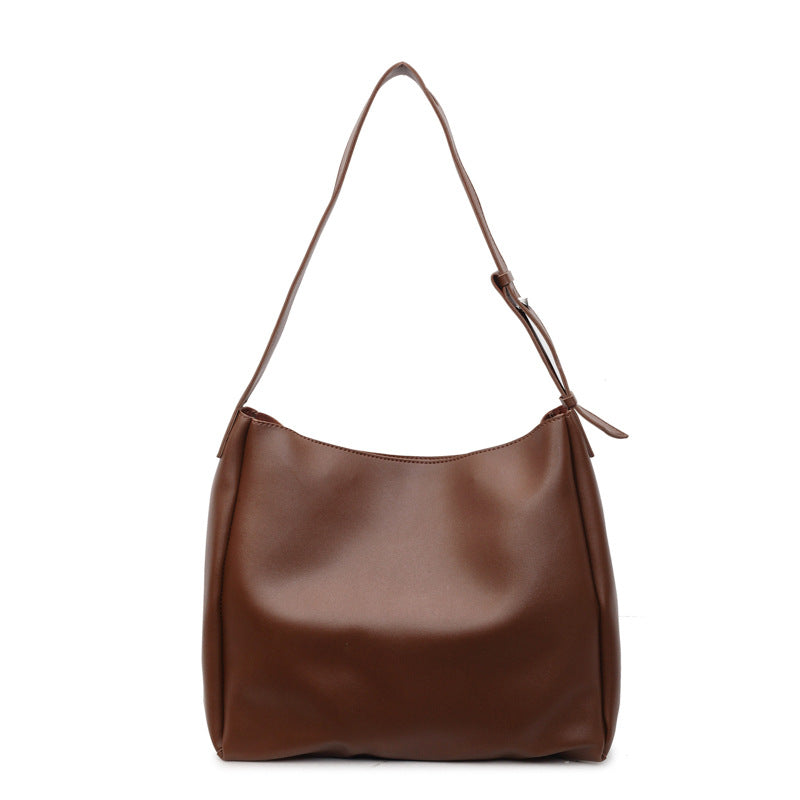 Sac à épaule en cuir souple retro-style femme