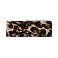 Leopard imprimé bande de tête de traction croisée avec large brim