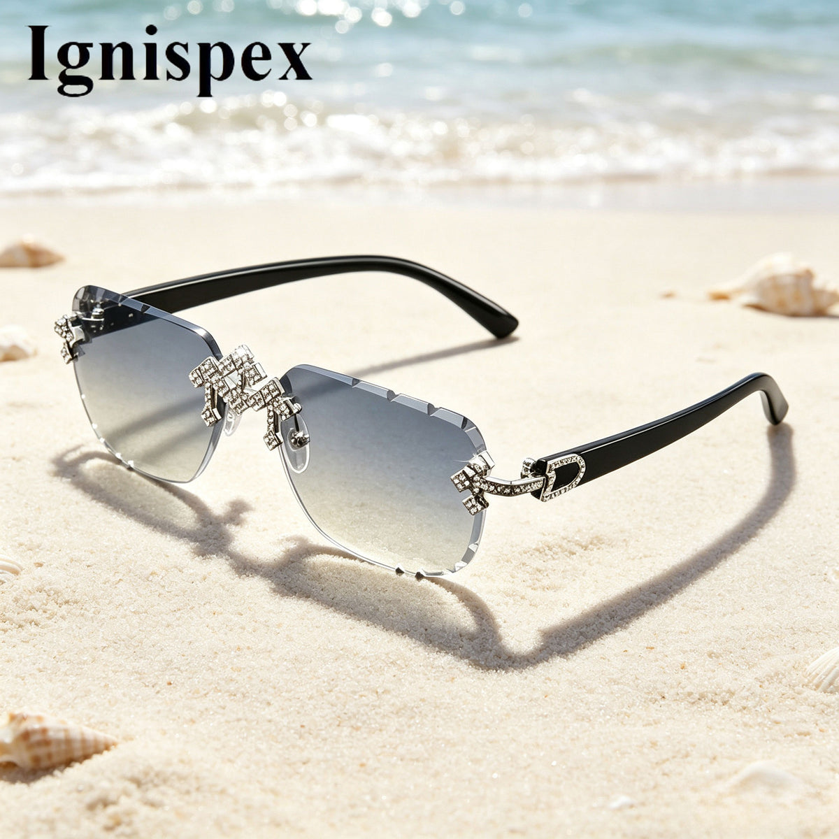 Lunettes de soleil sans cadre pour femmes carrées