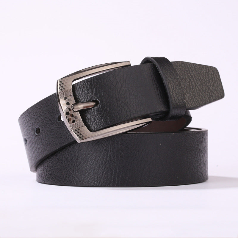 Ceinture en cuir casual homme avec une boucle d'épingle pour pantalons