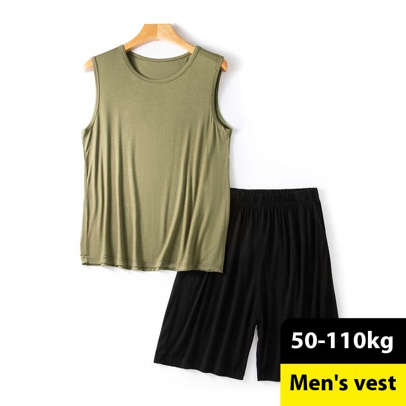 Short de Veste Modal Homme Été Loose Plus Taille Sans manches