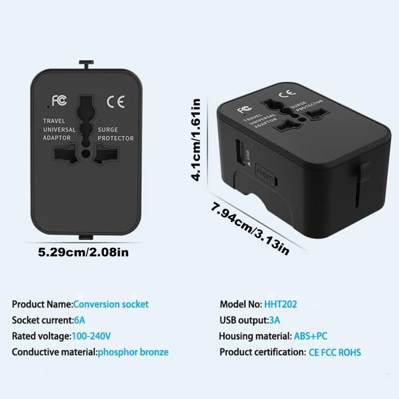 Adaptateur de voyage dans le monde entier tout en un adaptateur d'alimentation universelle prise de courant