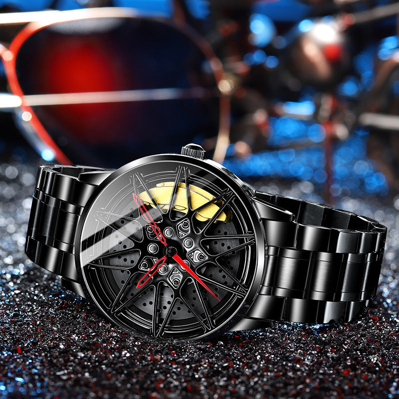 Men's Hollow Three-dimensional Electronic Wheel Watch