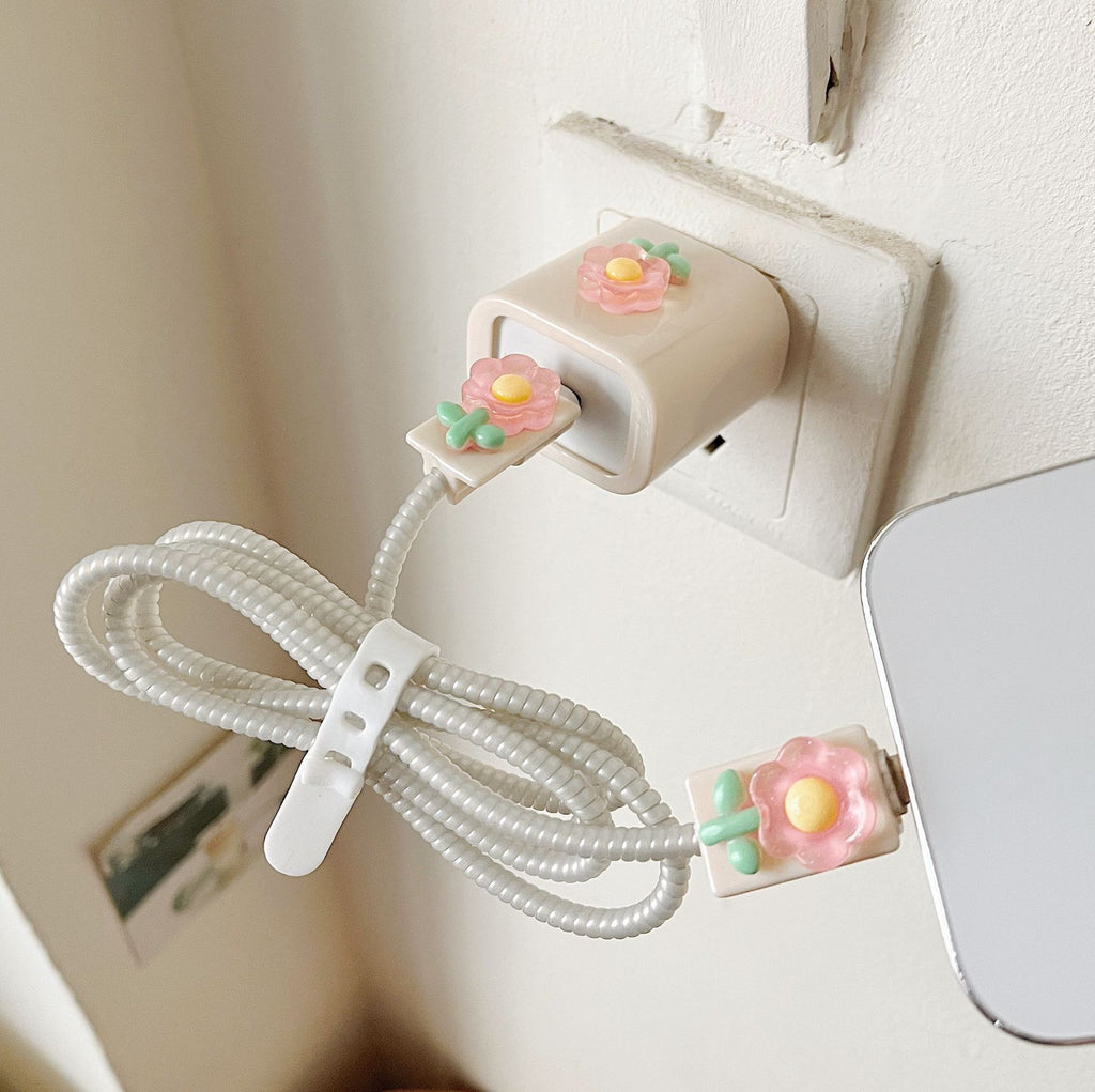 Bouchon de charge de dessin animé Couverture de protection 20W Charge rapide Winding Bite Cable Softshel