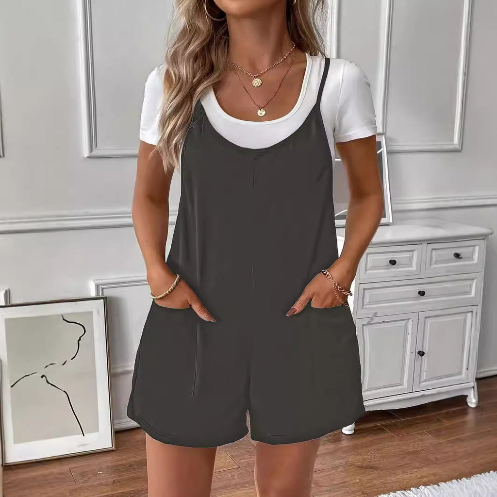 Plus-size Printemps Été Suspendu Pocketed Pocketed pour femmes