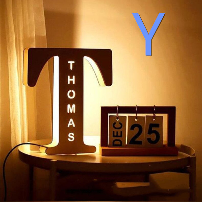 Lampe lettre en bois Lampe pendule Lampe décorative personnalisée