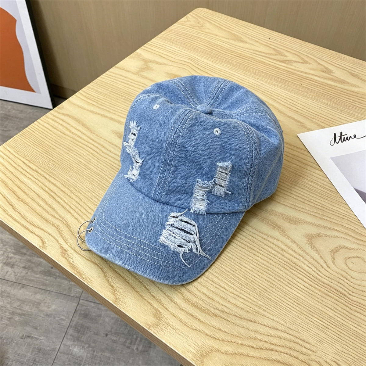 Casquettes de baseball décoratives pour hommes et femmes dentées métal ronde