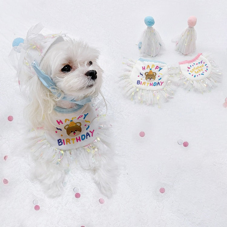 Chapeau de fête et écharpe pour chats et chiens