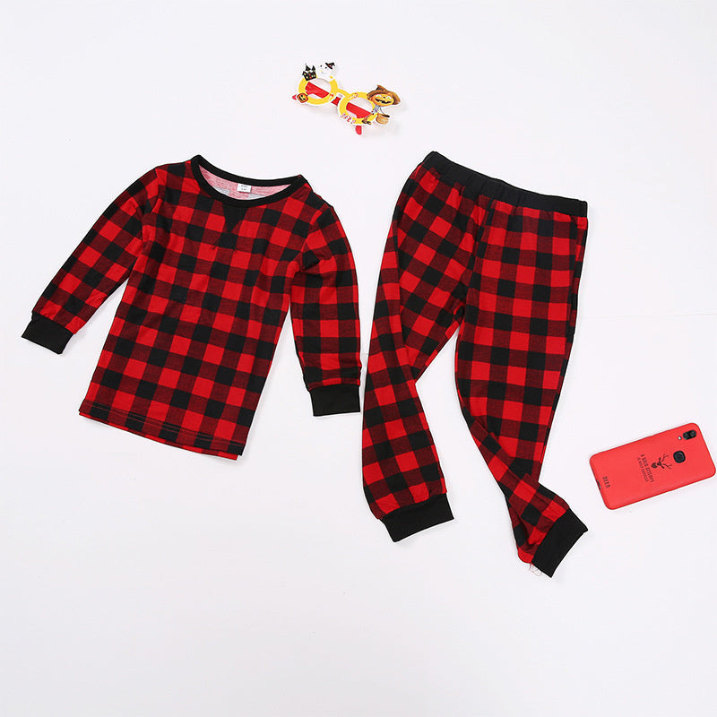 Christmas Plaid Print Long Sleeve Pajamas