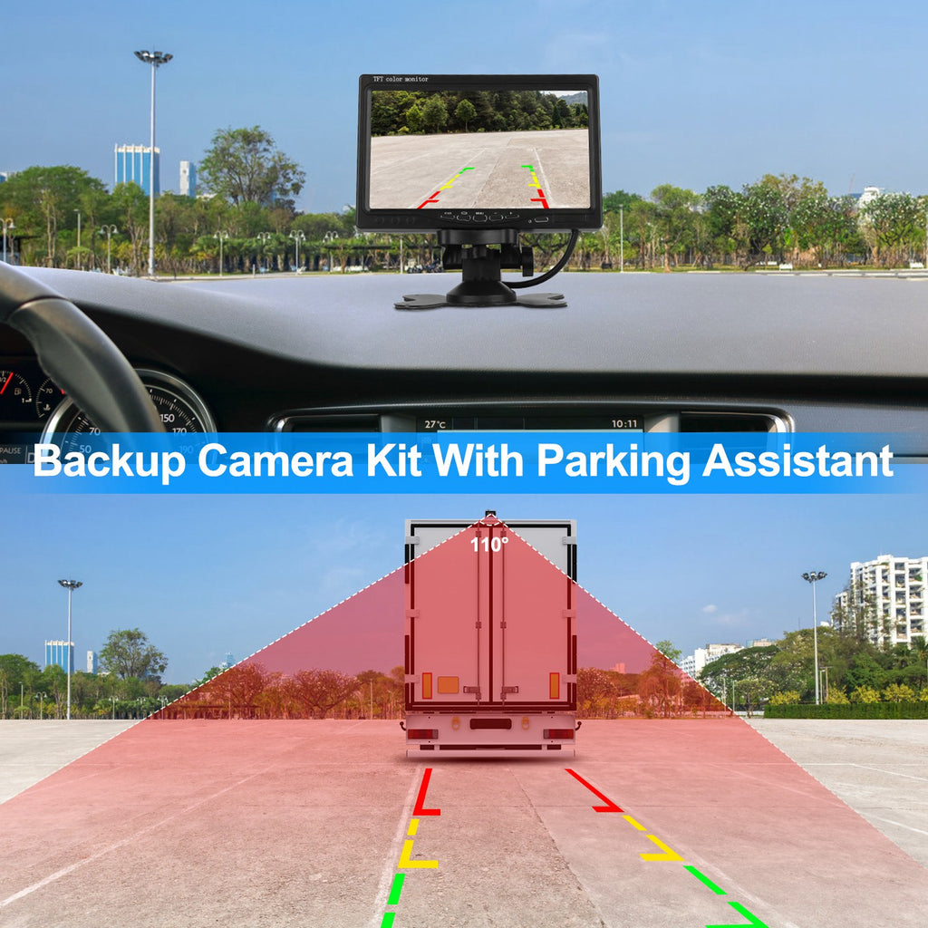 Caméra de sauvegarde d'écran 1Pc 7In Kit de moniteur de vision arrière du véhicule IP67