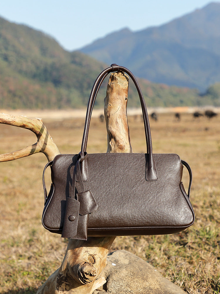 Sac en cuir véritable Niche d'épaule rétro