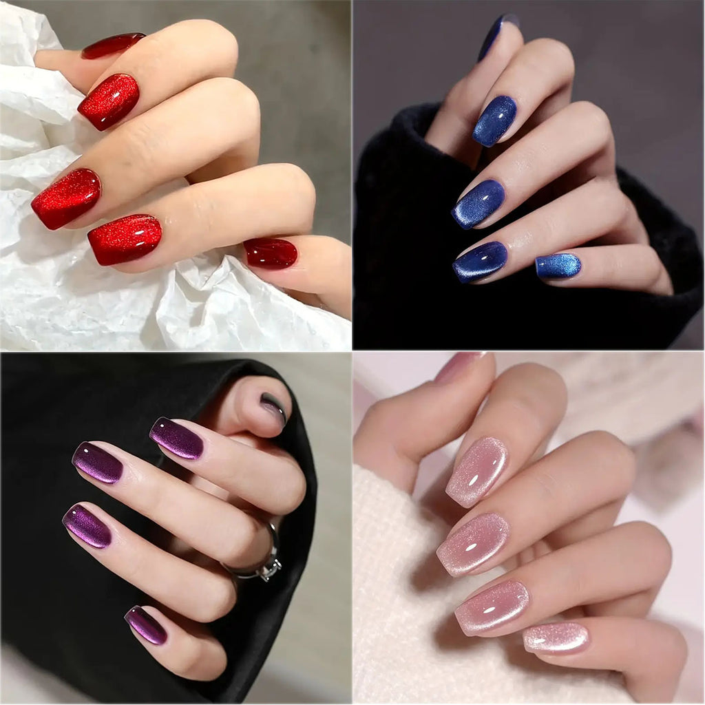 Assortiment de couleurs Boutons pour ongles des yeux de chat Set Stickers pour ongles amovibles