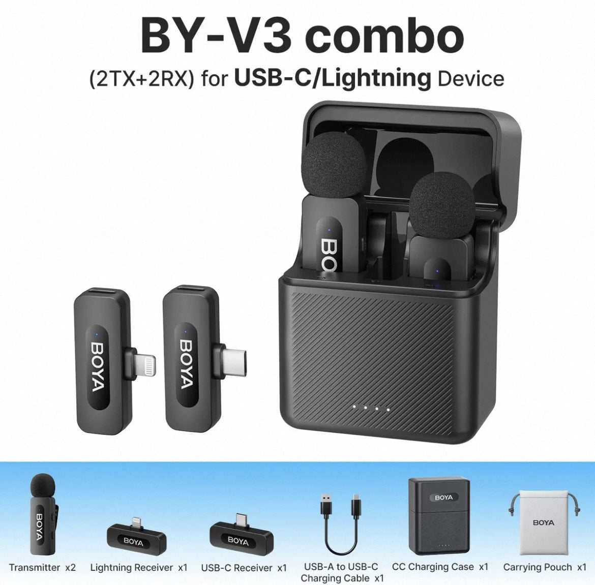 Wireless Lavalier Microphone with Triple-Level AI Noise Cancellation for Mobile Live Strea