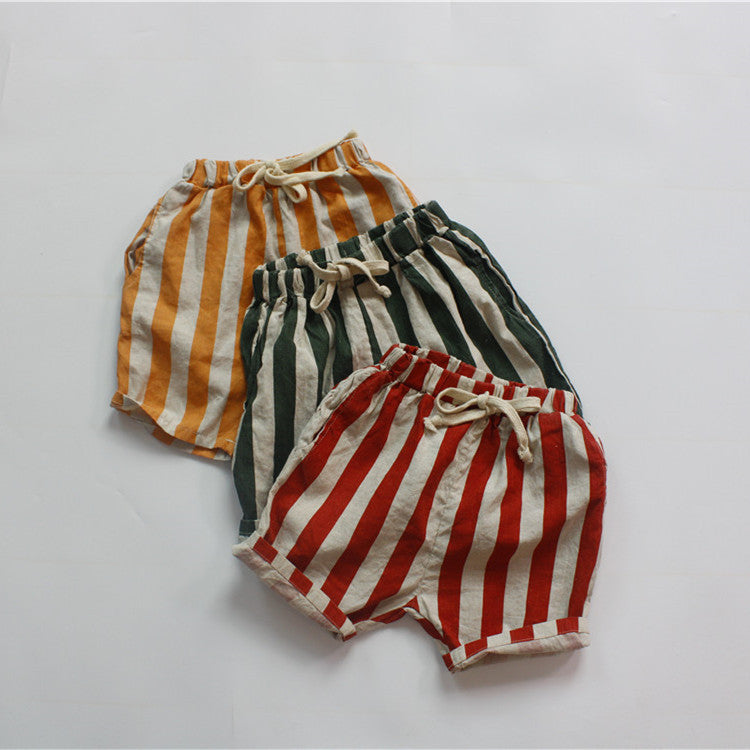 Pantalon de filles rayé Pantalon coupé en morceaux